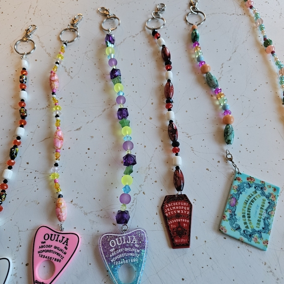 Ouija glass and crystal beaded Keychains. One of a kind. 12 different ones... - Picture 6 of 14